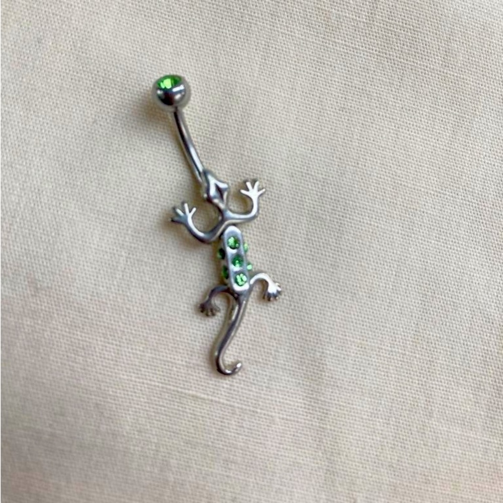Green lizard Belly button Ring surgical stainless steel  belly button-2 for …
